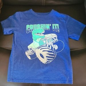 Blue Dino Crushin' It Boys Size 5/6 T-Shirt